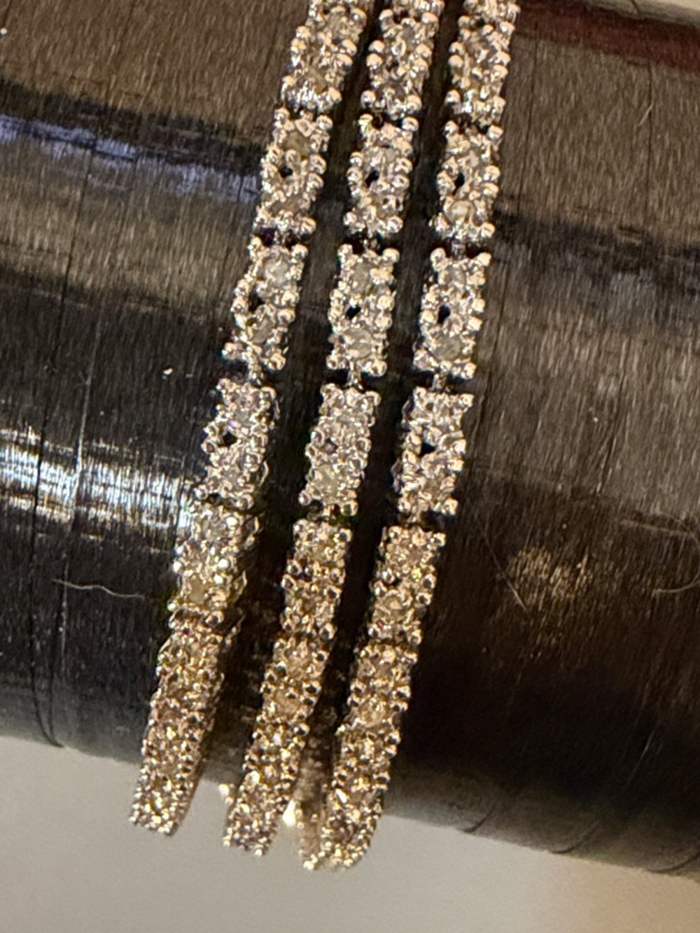 925 Silver Triple Row Diamond Tennis Bracelet